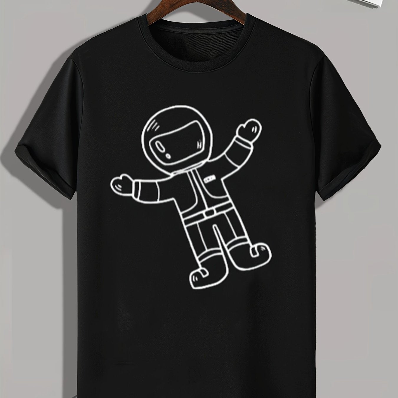 Cartoon Astronaut Print Men's Graphic T shirt