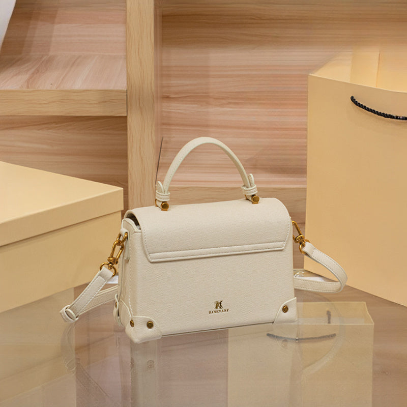 Women's Beige Crossbody Bag with Detachable Strap