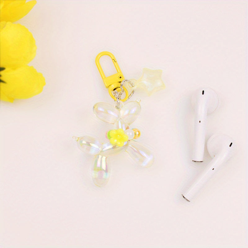 Plated Balloon Dog Key Chain Poodle Small Animal Wallet Schoolbag Pendant