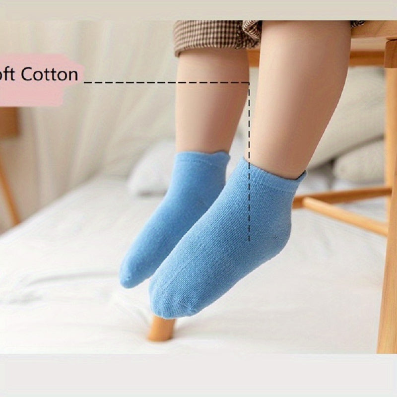 6Pairs Baby Cotton Non slip Ankle Socks For Spring Summer Autumn