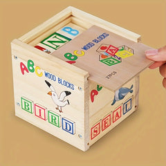 Wooden Letter Blocks Set for Learning Shapes and Colors