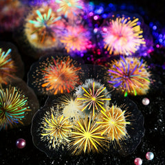 10pcs Fireworks Bronzing Laser Golden Journal Stickers
