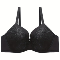Floral Jacquard Lace High Stretch Supportive Bra