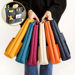 Portable Insert Bag Large Capacity Handle Storage Felt Cosmetic Bag