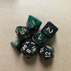 7pcs Starry Sky Two Faced Dice Set Number Game Tones