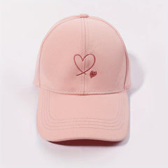 Hollow Heart Embroidery Baseball Cap Solid Sun Hat Sunscreen Dad Hats For Women