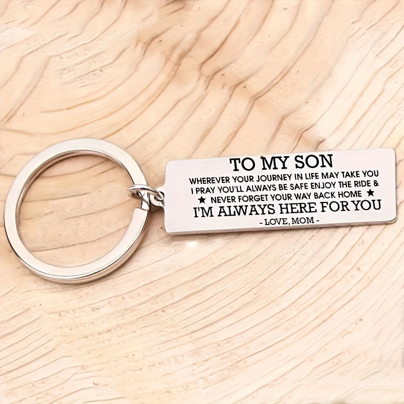 Stainless Steel Keychain Gift for Son From Mom