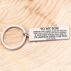 Stainless Steel Keychain Gift for Son From Mom
