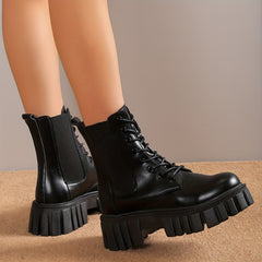 Women's Lace-Up Platform Ankle Boots