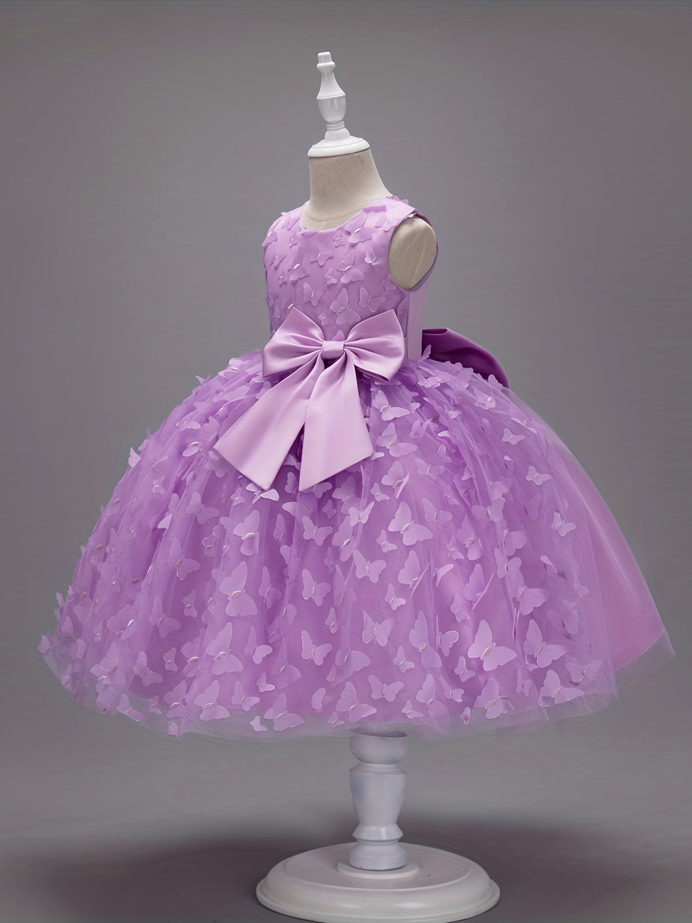 Butterfly Appliques Sleeveless Princess Dress For Girls
