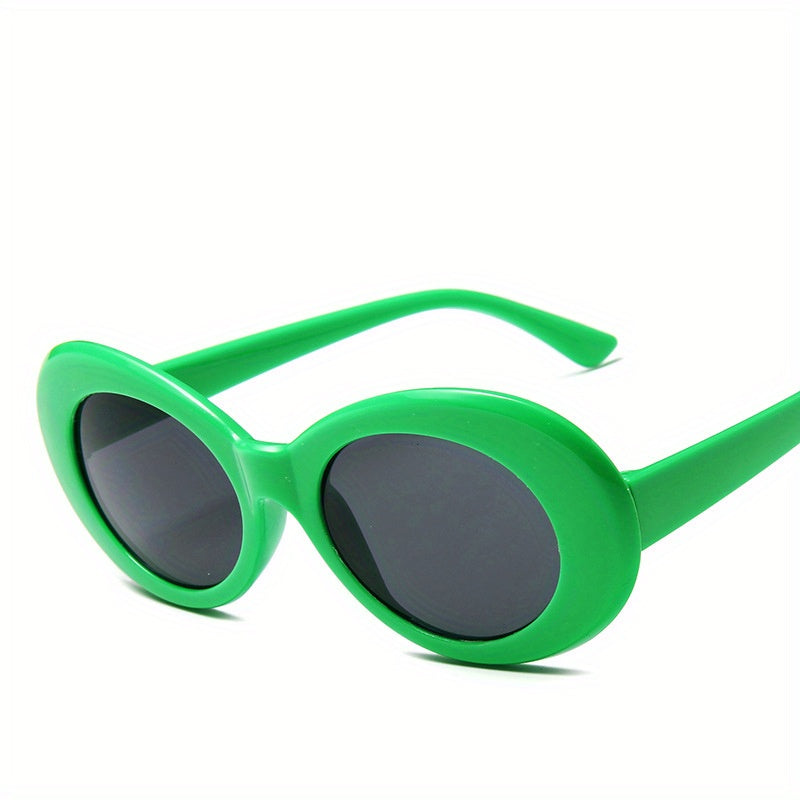 Men's Retro Round Frame Oval Sunglasses