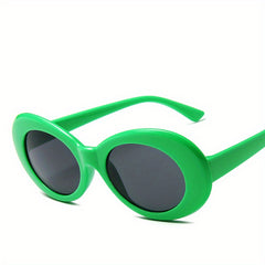 Men's Retro Round Frame Oval Sunglasses