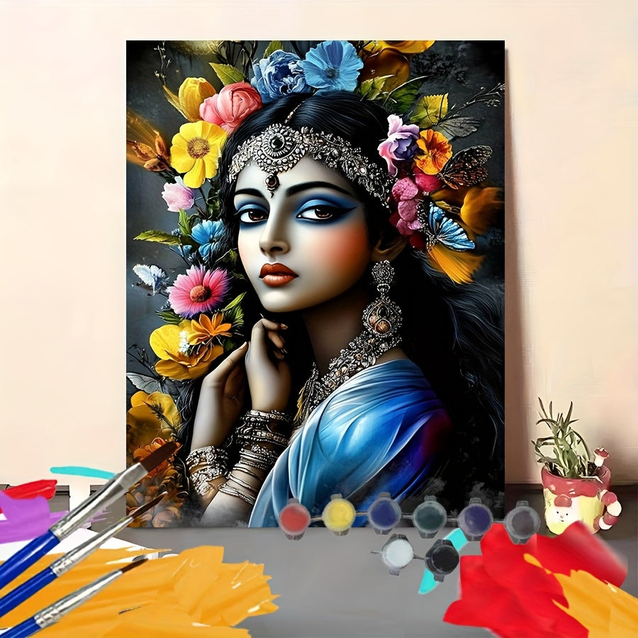 DIY Paint by Numbers Kit for Adults Floral Woman Unframed Canvas