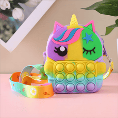 Unicorn Shoulder Bag for Girls - Pop Fidget Toy for Anxiety Relief