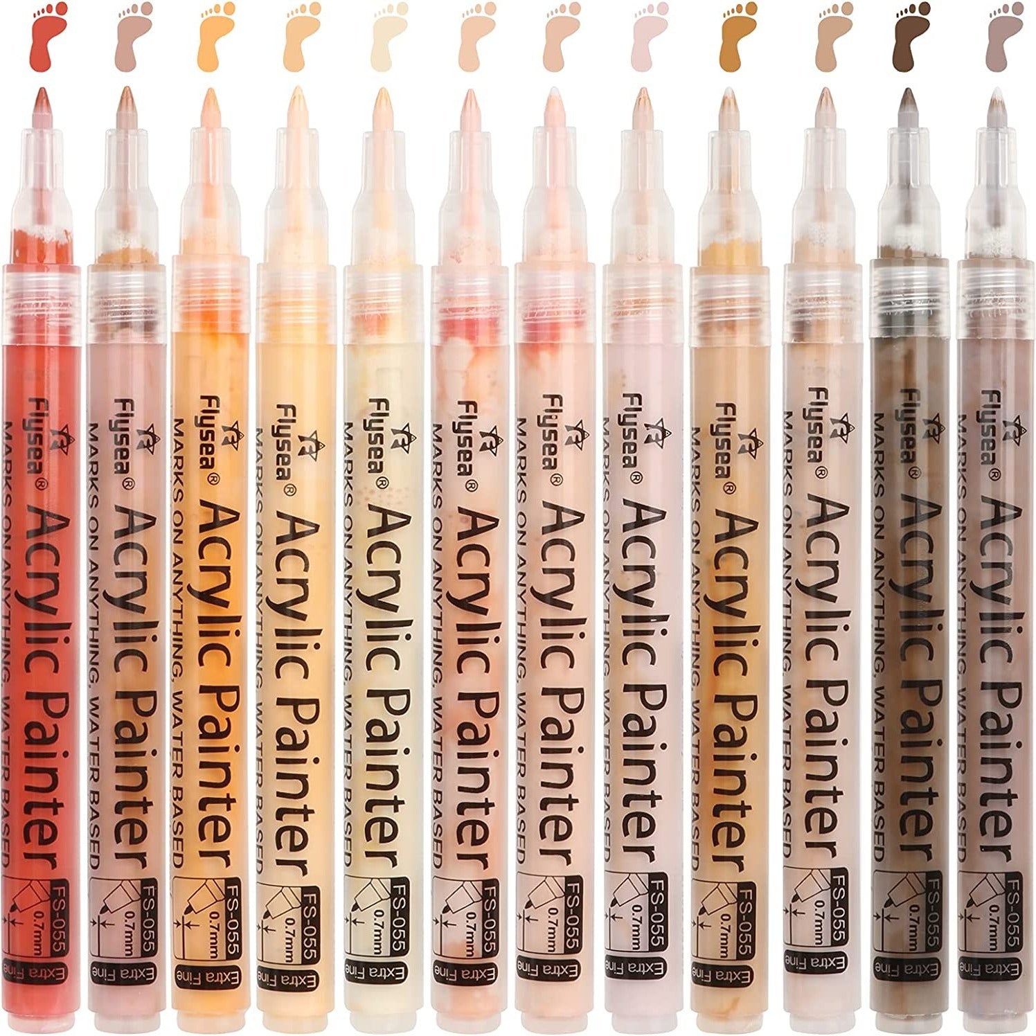 12pcs Acrylic Marker Pen Animation Graffiti Brush Body Painting Pen
