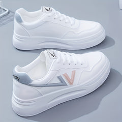 Women's Letter Decor Platform Shoes Casual Lace Up Outdoor Sneakers