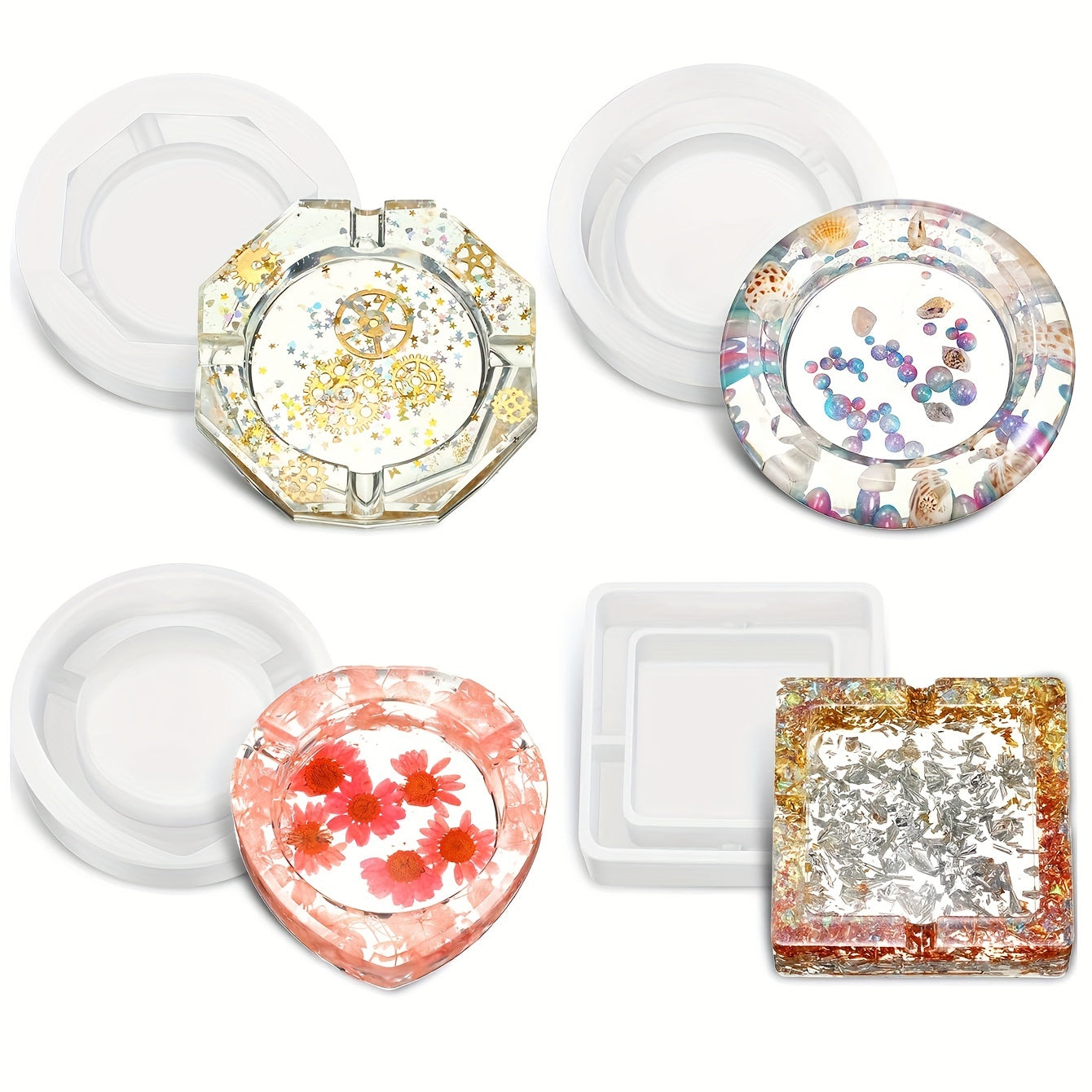 1pc Silicone Large Ashtray Resin Mold Coaster Casting Mold for Epoxy Resin