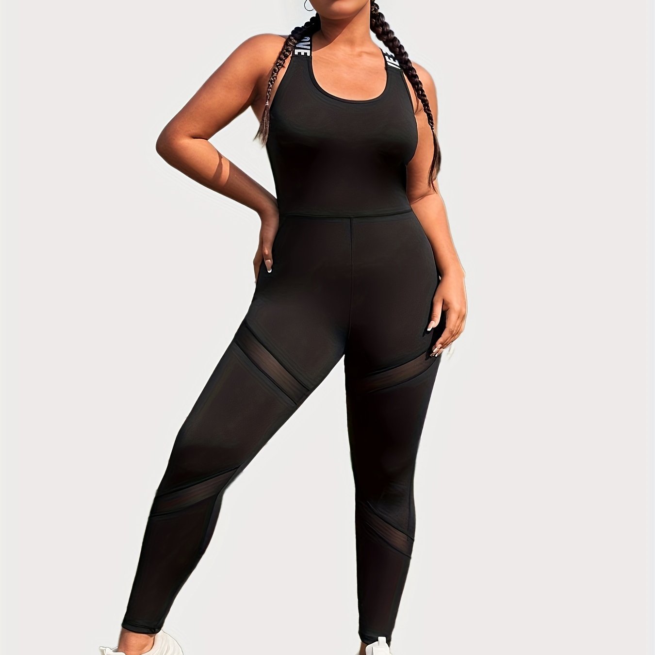 Sporty Jumpsuit Women's Criss Cross Back Skinny Tank Jumpsuit