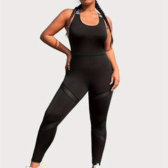 Sporty Jumpsuit Women's Criss Cross Back Skinny Tank Jumpsuit