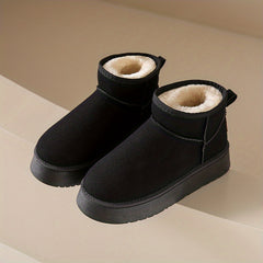 Women's Plush Lined Ankle Boots Slip On Comfortable Walking Shoes