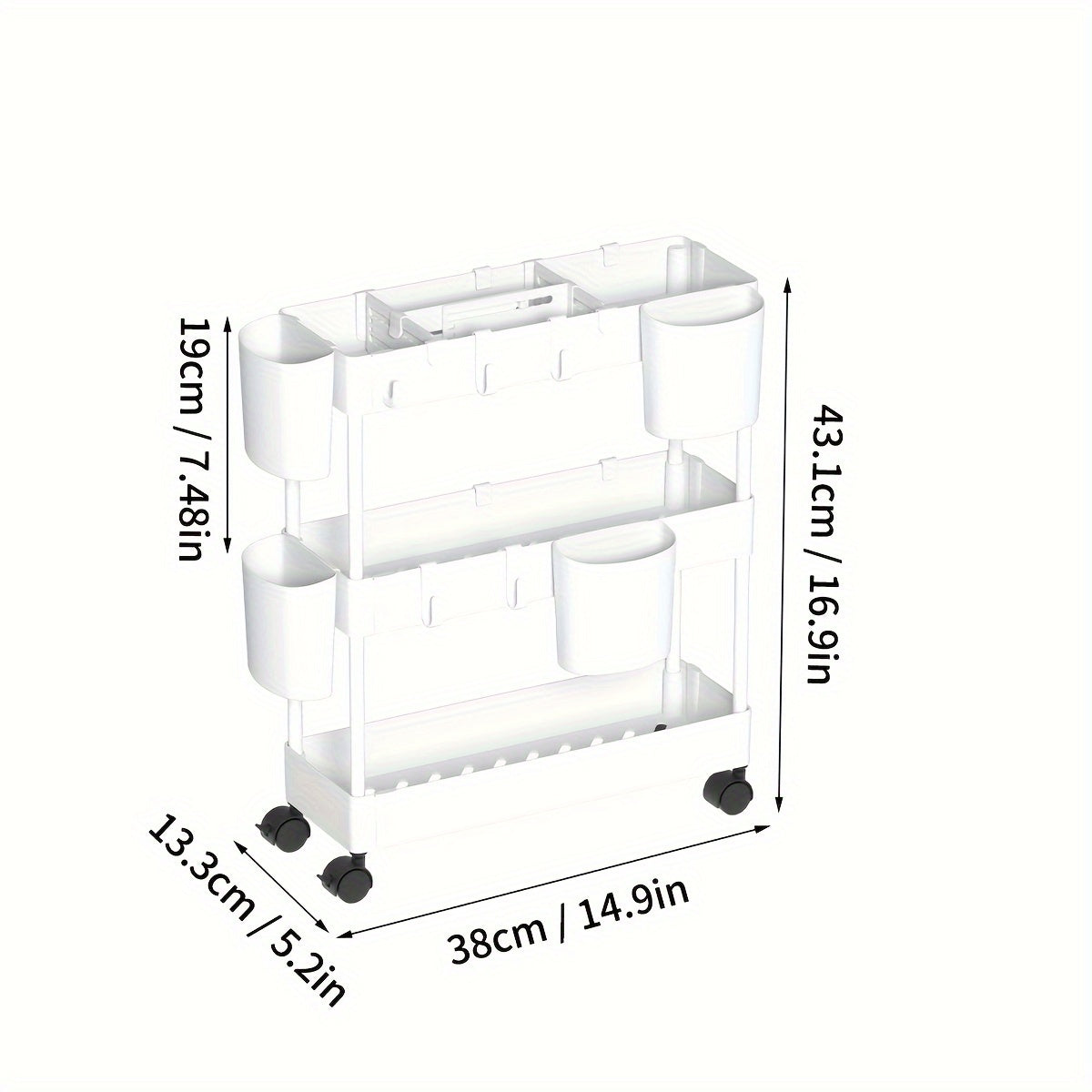4 Layer Kitchen Storage Rack Large Capacity Portable Seasoning Vegetable Storage