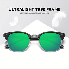 Men's Semi Rimless Polarized Sunglasses UV Protection