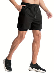 Men's 2 in 1 Double Layer Quick Drying Sports Shorts
