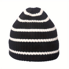 Kids' Striped Woolen Windproof Beanie Hat
