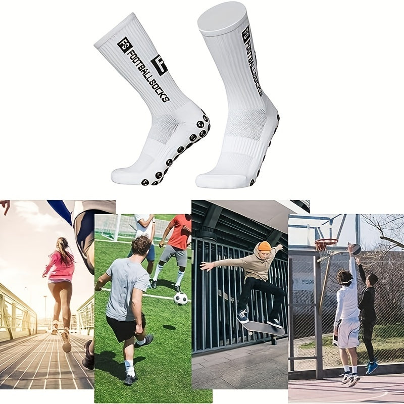 Silicone Dots Non-Slip Football Socks - 4 Pairs