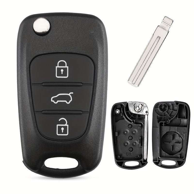 Hyundai Kia Key Fob Case 3 Buttons Flip Folding
