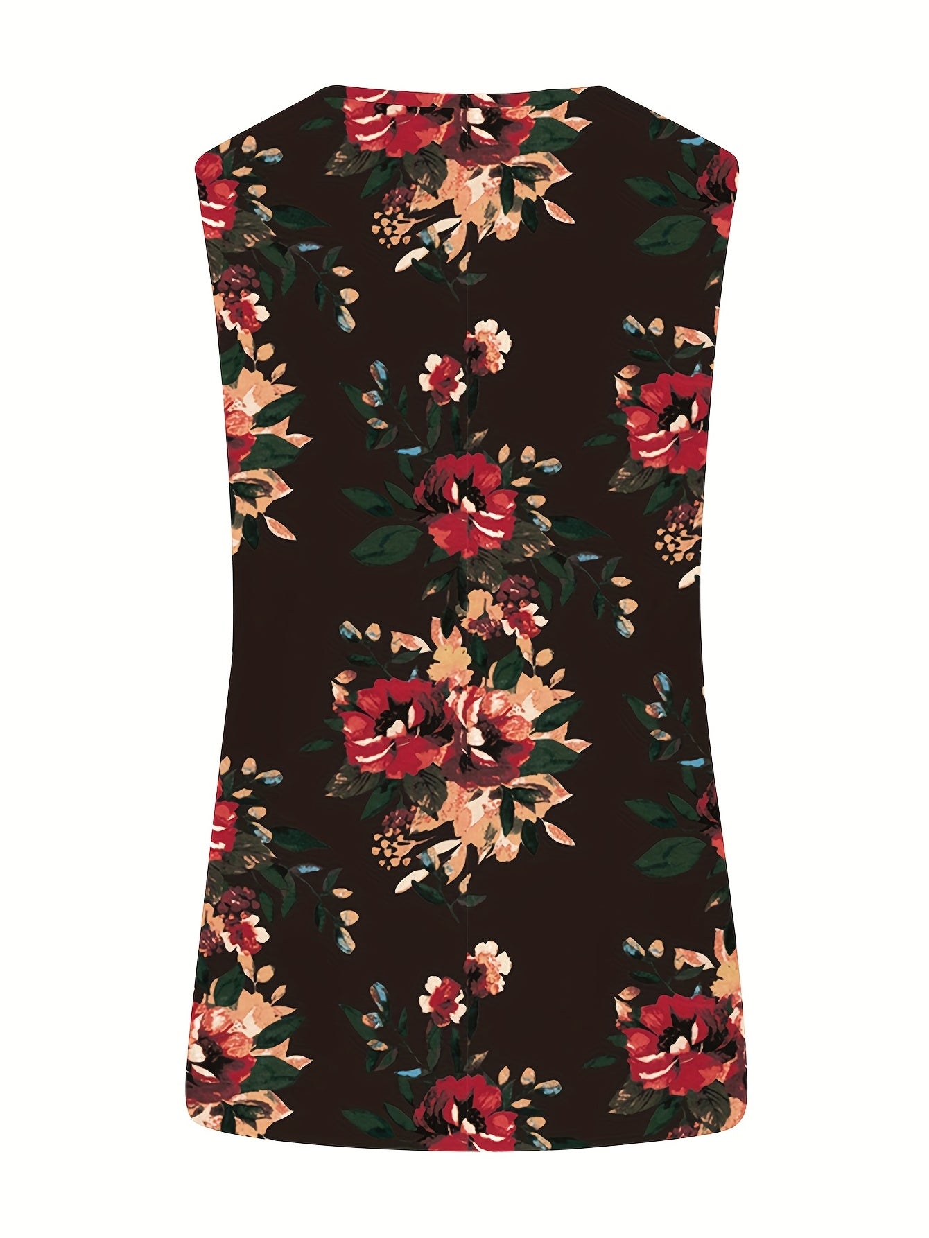 Floral Tank Top Twist Front Sleeveless Summer Casual Wear