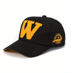 Duck Tongue Baseball Hat Washed Letter W Sun Visor Street Cap
