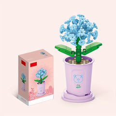 Flowers Assembled Building Block Toys Red Rose Model Hydrangea