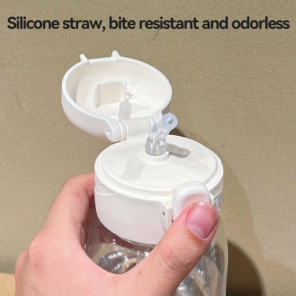 20oz 600ml Transparent Plastic Straw Water Cup with Lifting Ring