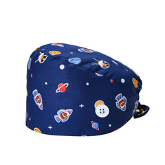 Floral Leopard Print Work Cap Vintage Cartoon Scrub Cap