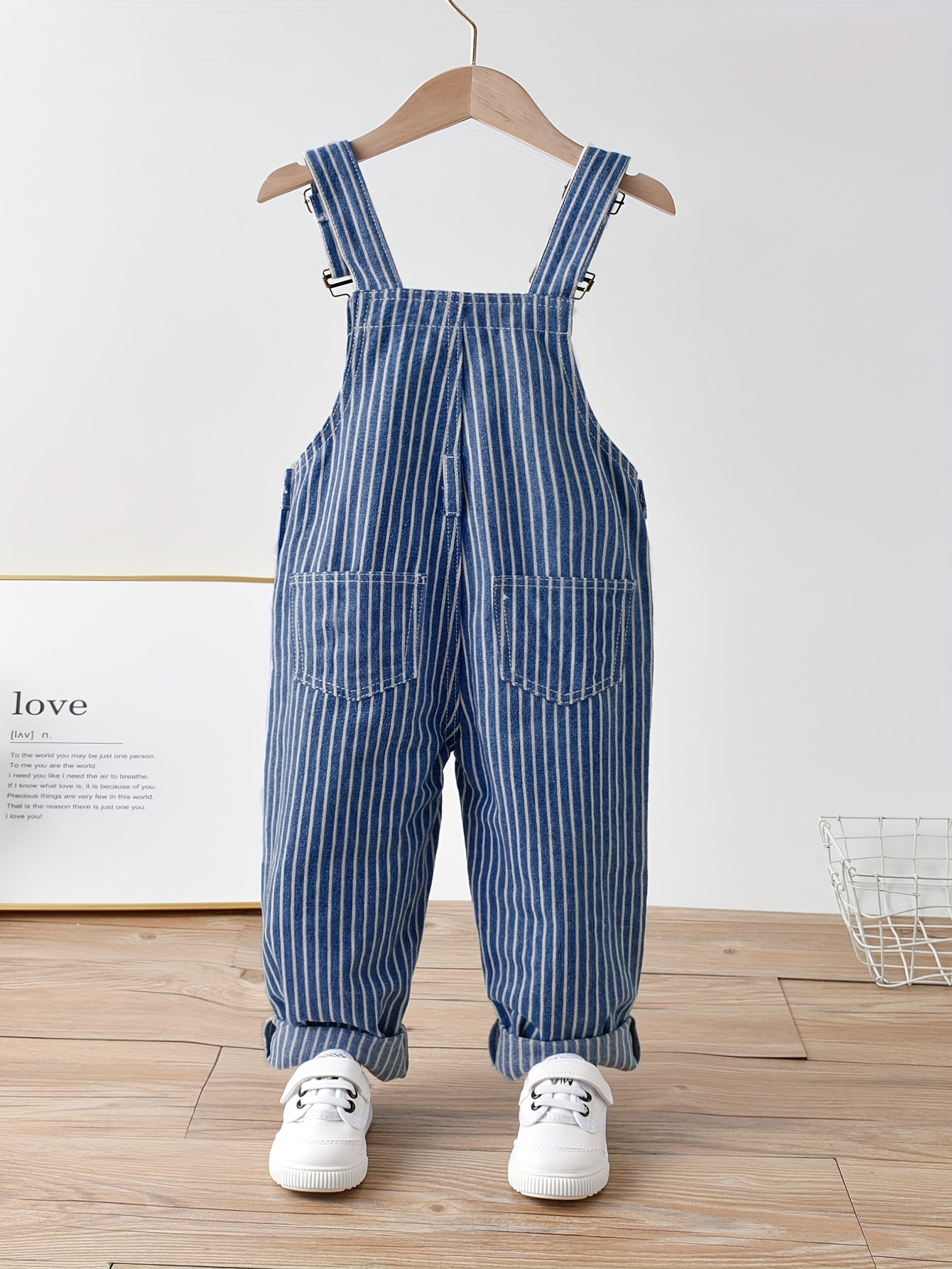 Vintage Style Denim Overalls with Front Pocket