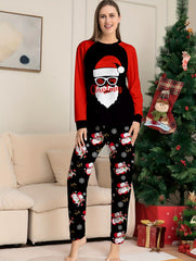 Christmas Print Pajama Set Long Sleeve Top & Pants Women's Sleepwear