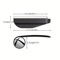 2pcs Carbon Fiber Rearview Mirrors Rain Eyebrow Blind Spot Mirror Refle