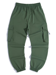 Men s Casual Flowers Print Drawstring Cargo Pants