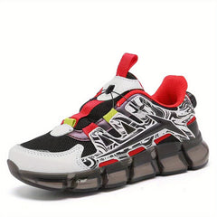 Rotating Buckle Boy's Basketball Shoes, Non Slip Shock Absorption Sneakers