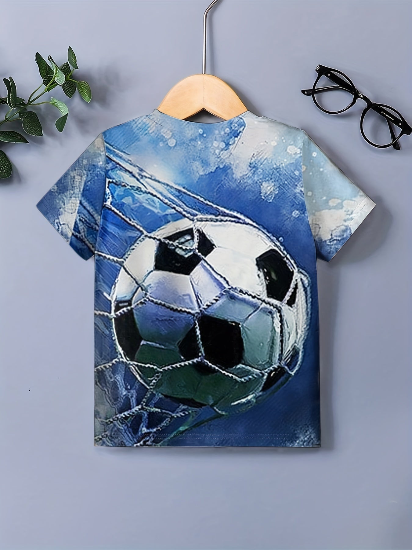 3D Soccer Print Kids Graphic T Shirt Short Sleeve Summer Top