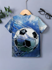 3D Soccer Print Kids Graphic T Shirt Short Sleeve Summer Top