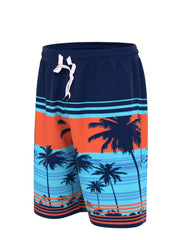 Men's Palm Tree Graphic Shorts Quick Dry Moisture Wicking