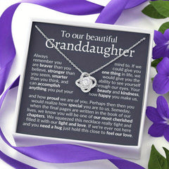 Granddaughter Zircon Flower Pendant Necklace Graduation Christmas Gift