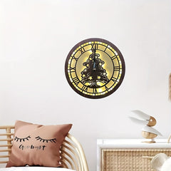 Retro Wooden Sign Hanging Clock LED Lamp