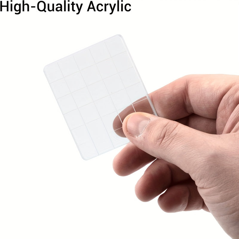 6pcs Acrylic Stamping Block Set Grid Lines DIY Scrapbook Card Making