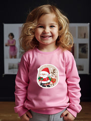 Merry Christmas Santa Print Girls Sweatshirt