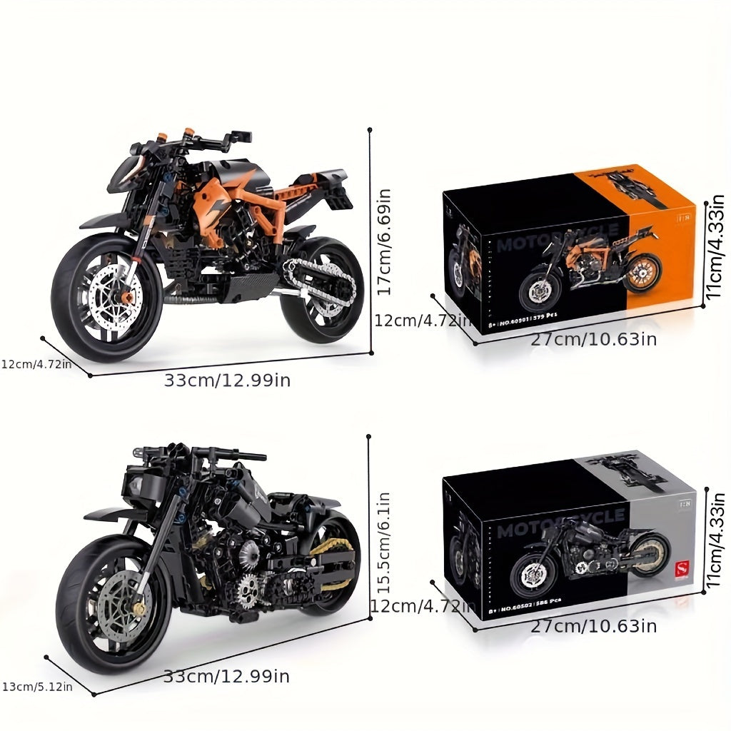 Educational Assembly DIY Technology Building Bricks Motorcycle Model