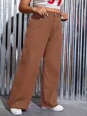 Women's Raw Trim High Rise Wide Leg Jeans