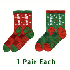ARITAUM Christmas Socks Men Women Athletic Crew Arch Compression Socks